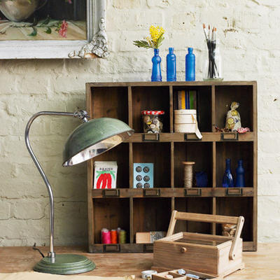 Pigeon hole shelf unit: tidy desk equals a tidy mind