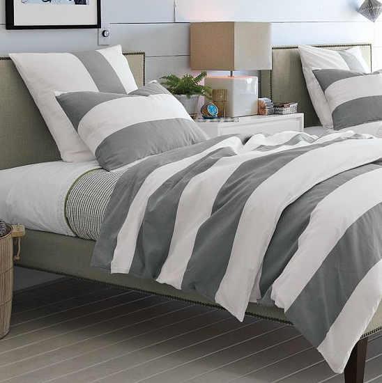 West Elm striped bedding from decorpad.com