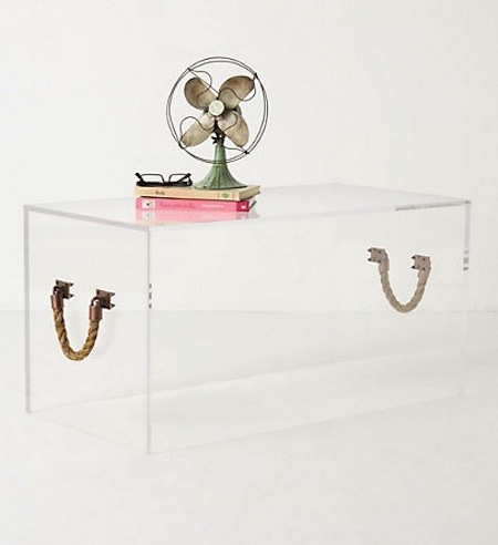 Anthropologie Illusion Bench made from Lucite