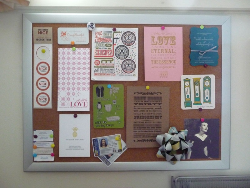a giant noticeboard will help with clutter