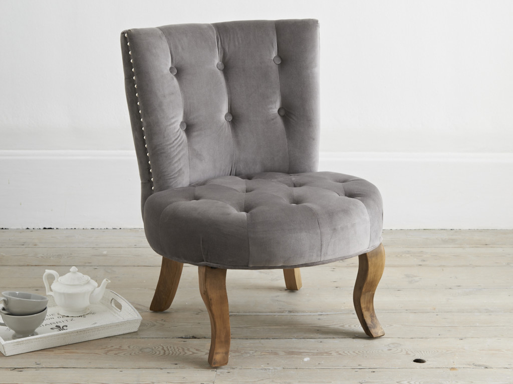 Brissi's Byron chair has birch legs and hand-worked stud detailing