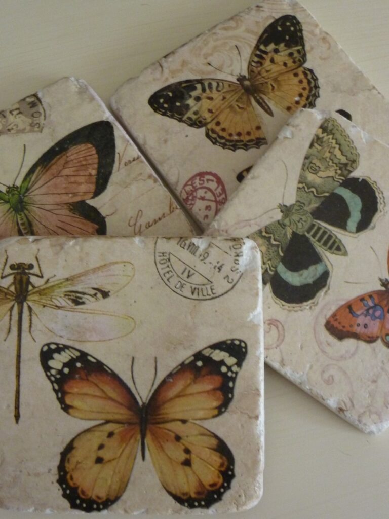 these butterfly coasters are so pretty