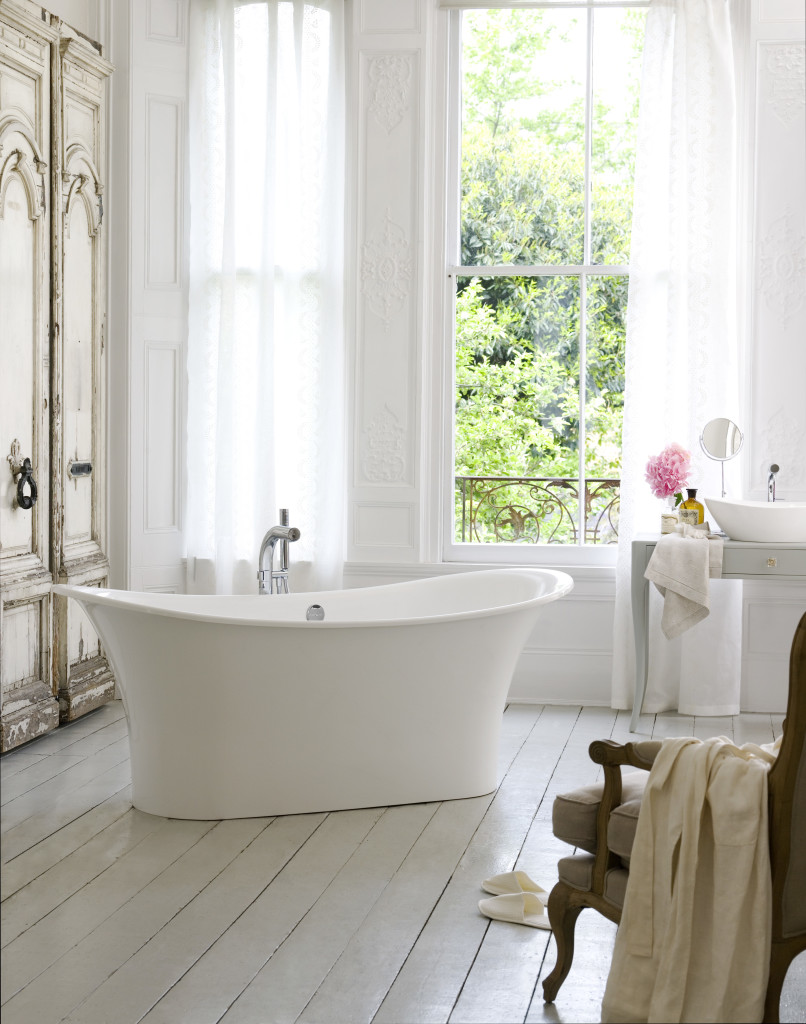 a freestanding bath adds an instant spa feel to the space