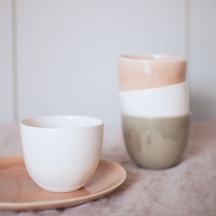 ceramic handleless cups 