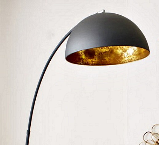 Arc Black And Gold Metal Floor Lamp, Gold Arched Floor Lamp Uk
