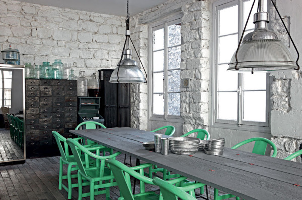 paola navone's apartment has the perfect mix of industrial and colourful accessories