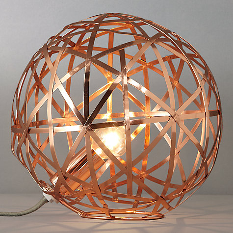 Nova copper ball table lamp from John Lewis
