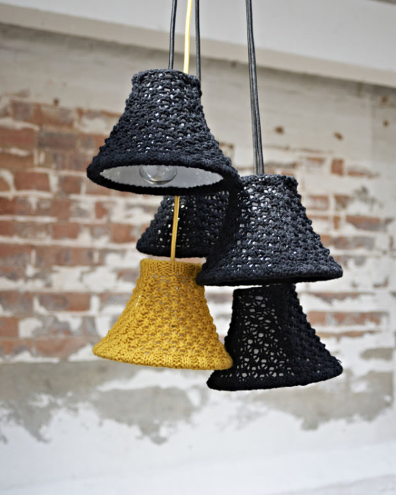 knitted lampshades by melanie porter