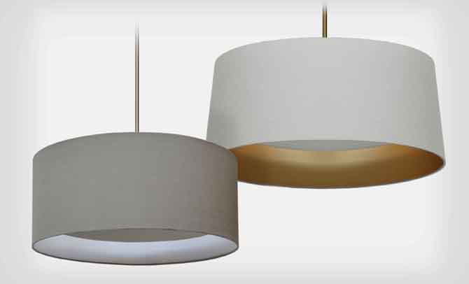 grey and gold drum lampshade by copper & silk