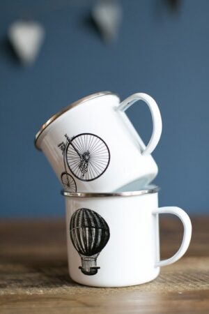 enamel mugs from rose and grey