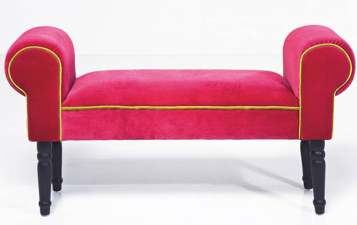 pink velvet bench by Laura Hunter available from Not on the High Street