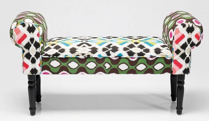 vintage style bench in aztec 