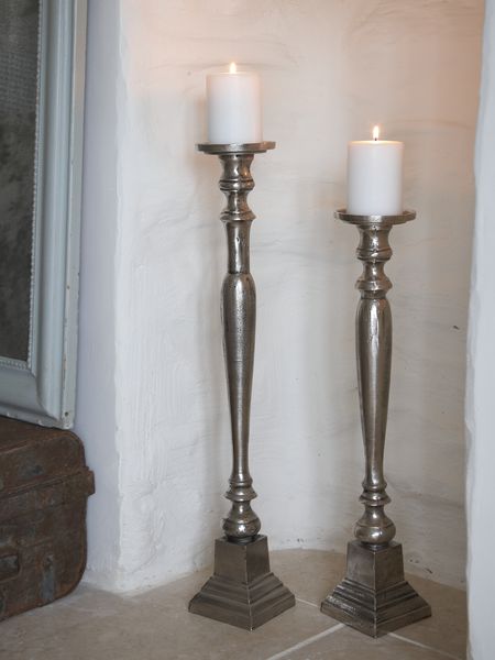 silver candlestick holders floor standing from nordic house