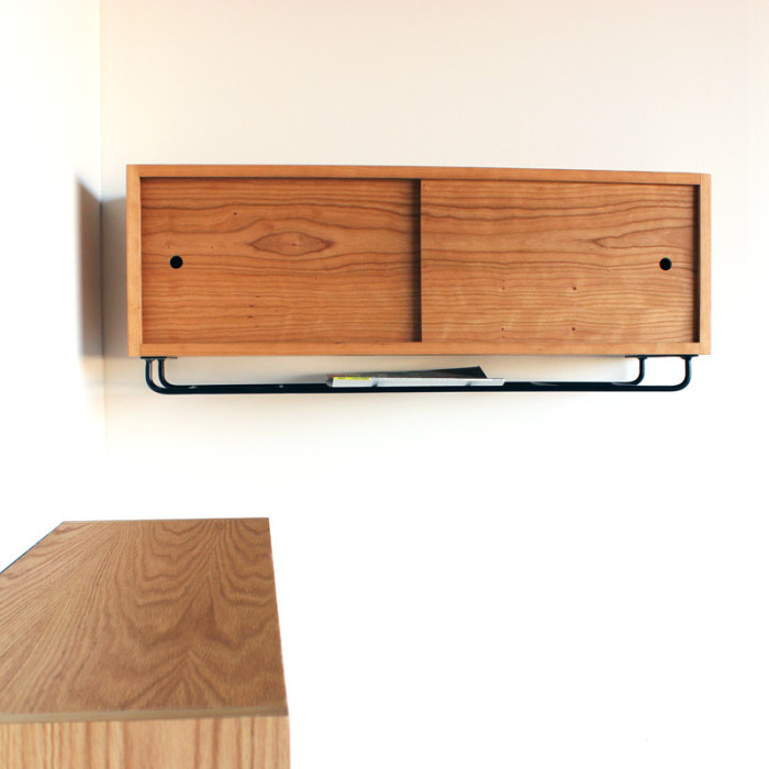 wall storage unit with sliding doors
