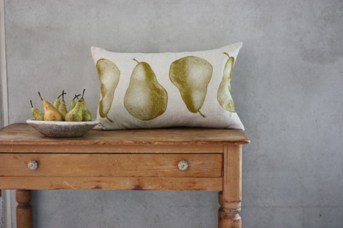 pear linen cushion from thornback and peel