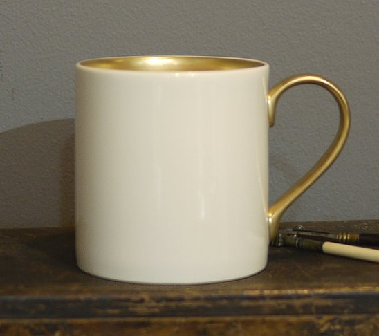 gold lined personalised mug from unite and type
