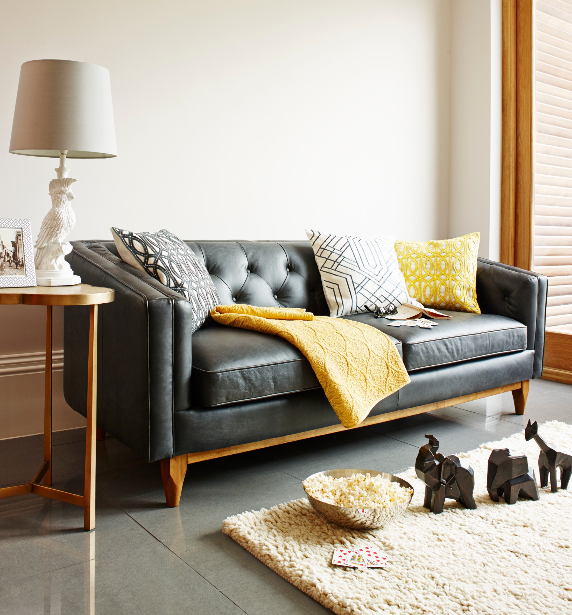 black leather sofa from living by christiane Lemieux at House of Fraser