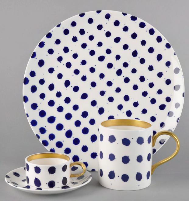 blue and white spots from flux ceramics