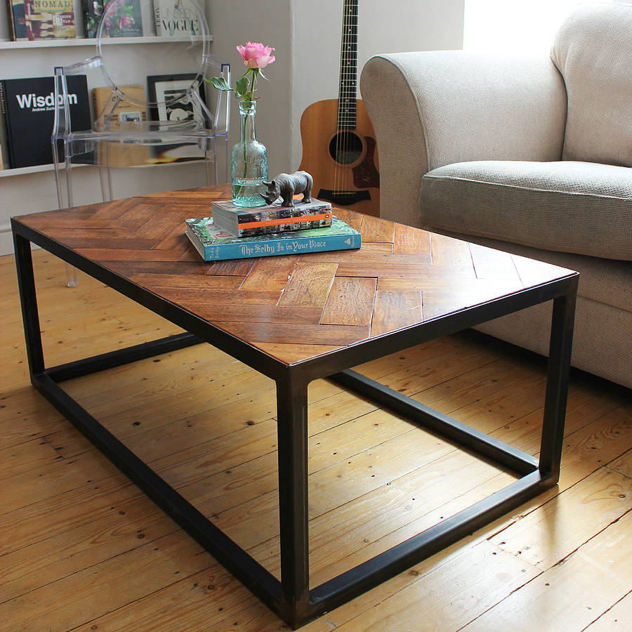 upcycled parquet coffee table by rubyrhino