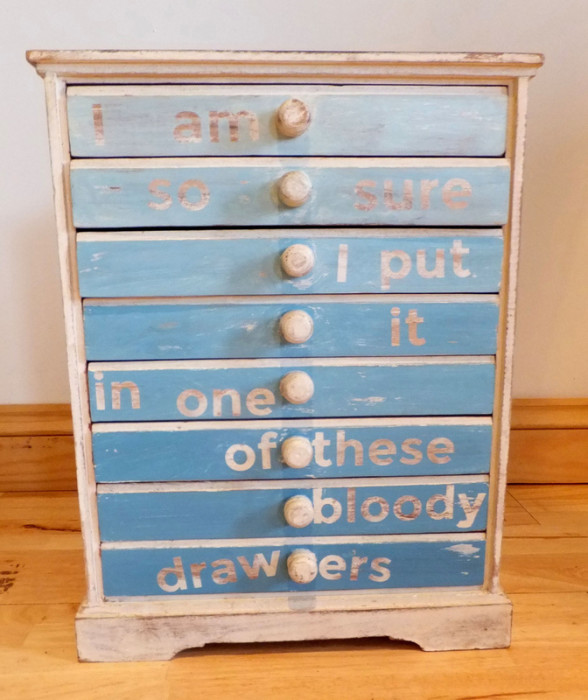 painted chest of drawers from objectables.co.uk