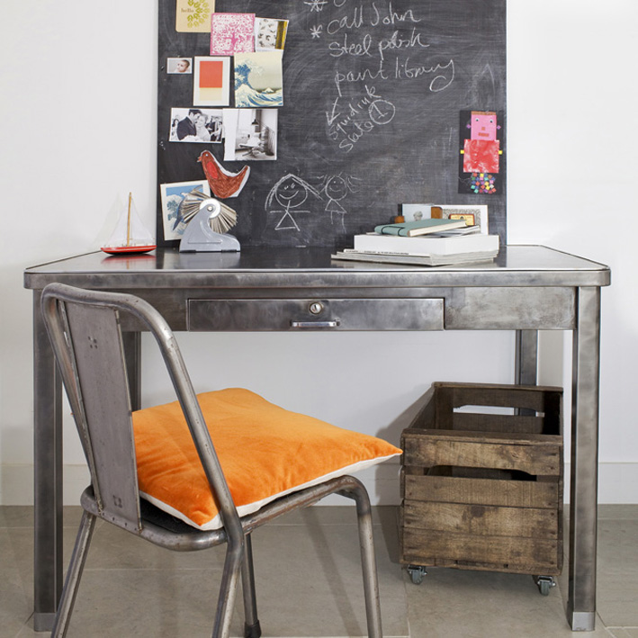 Vintage French steel desk by Ines Cole