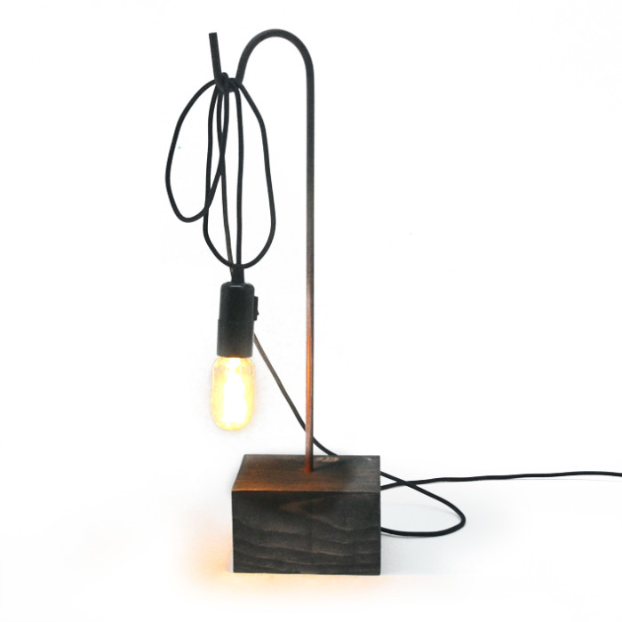 rusted metal cable light