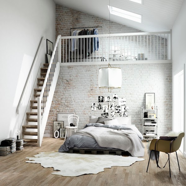 scandi grey and white bedroom