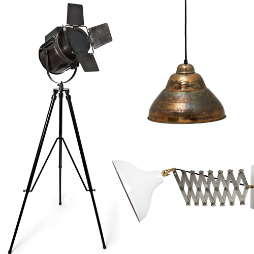 industrial style loft lighting from french connection