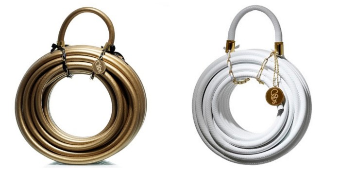 handbag hoses gold and white