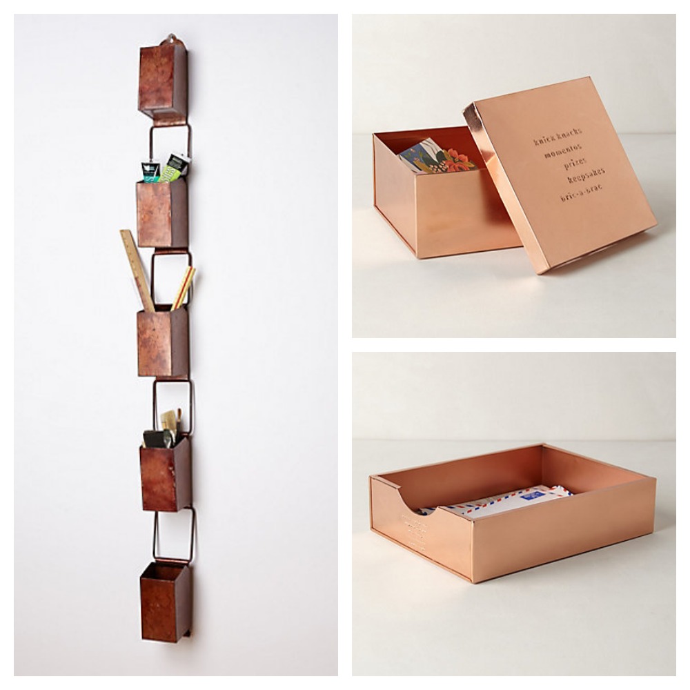 copper desk accessories from anthropologie