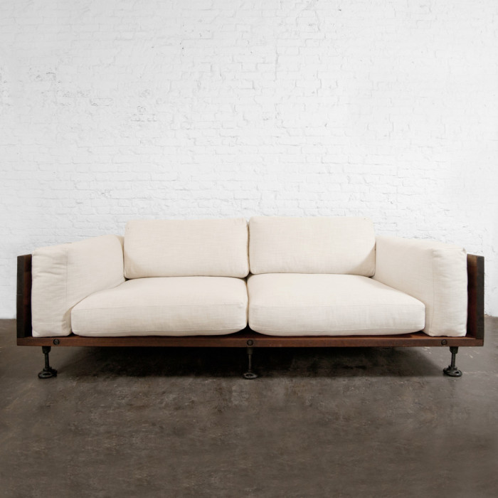 industrial cream sofa from such and such