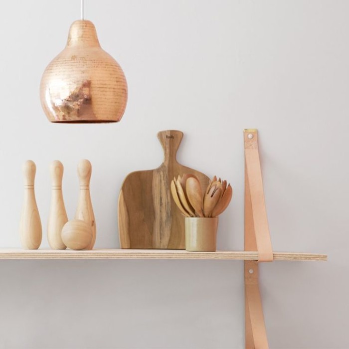 leather and wooden shelves by lightly australia