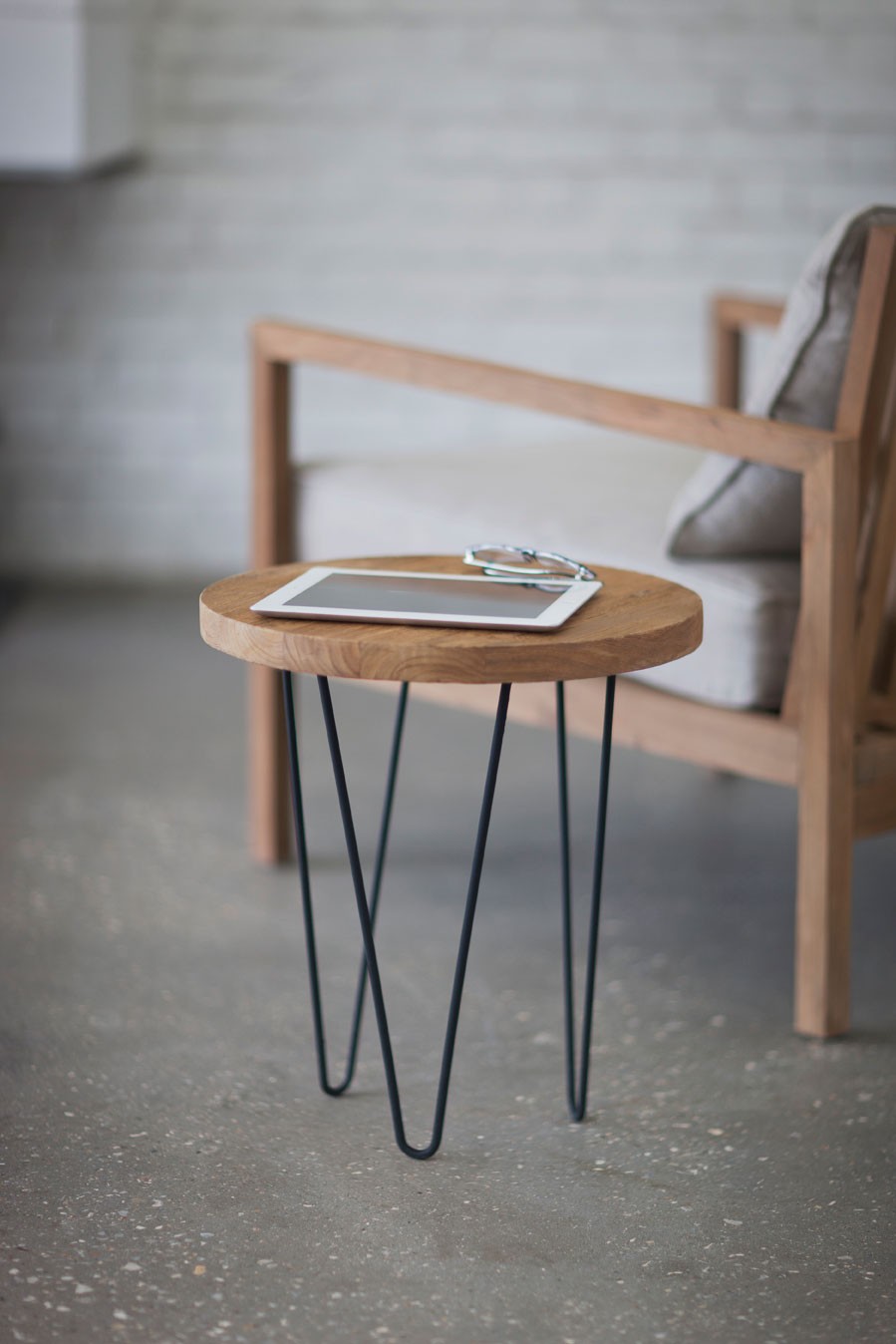 stool table hairpin legs from trunk home