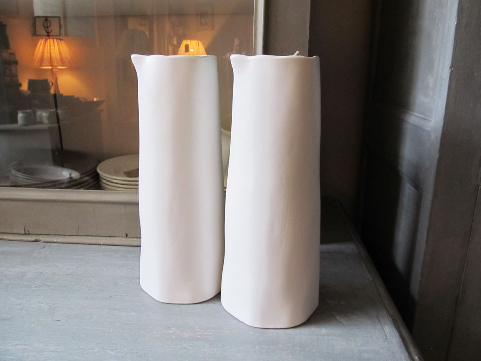 white stoneware jugs