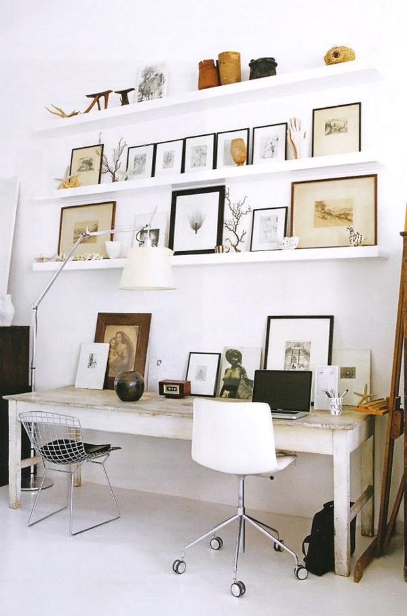 white office shelves via decorista