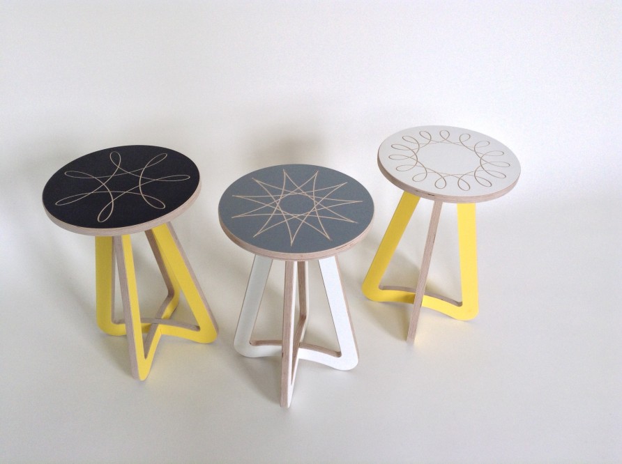 spiro stools by Anthony Hartley come in a range of colours for £70