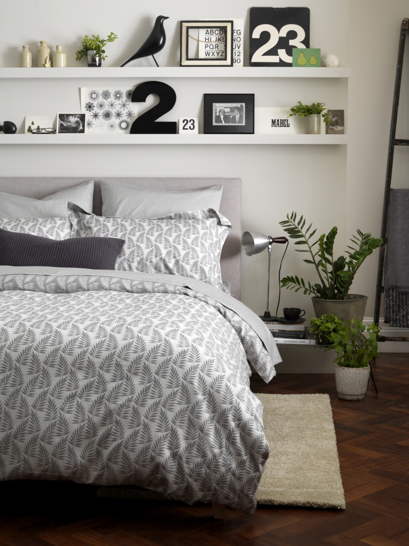 Secret Linen Store Ferns Graphite Grey Bed Linen Set, Pillowcase from £10.00, Duvet Cover from £40.00 a