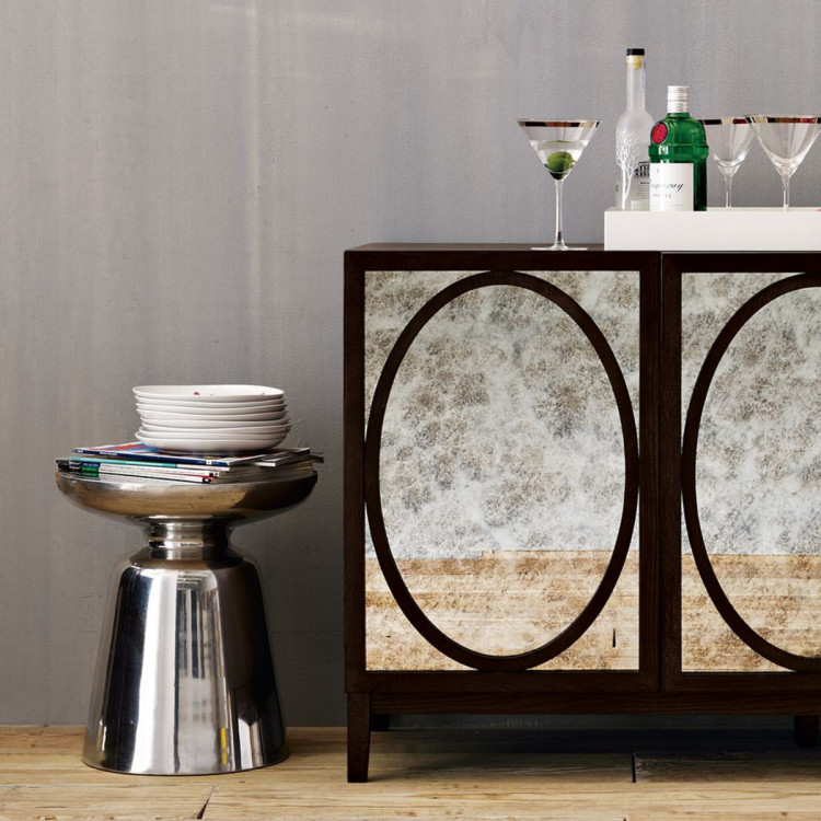 martini side table westelm silver