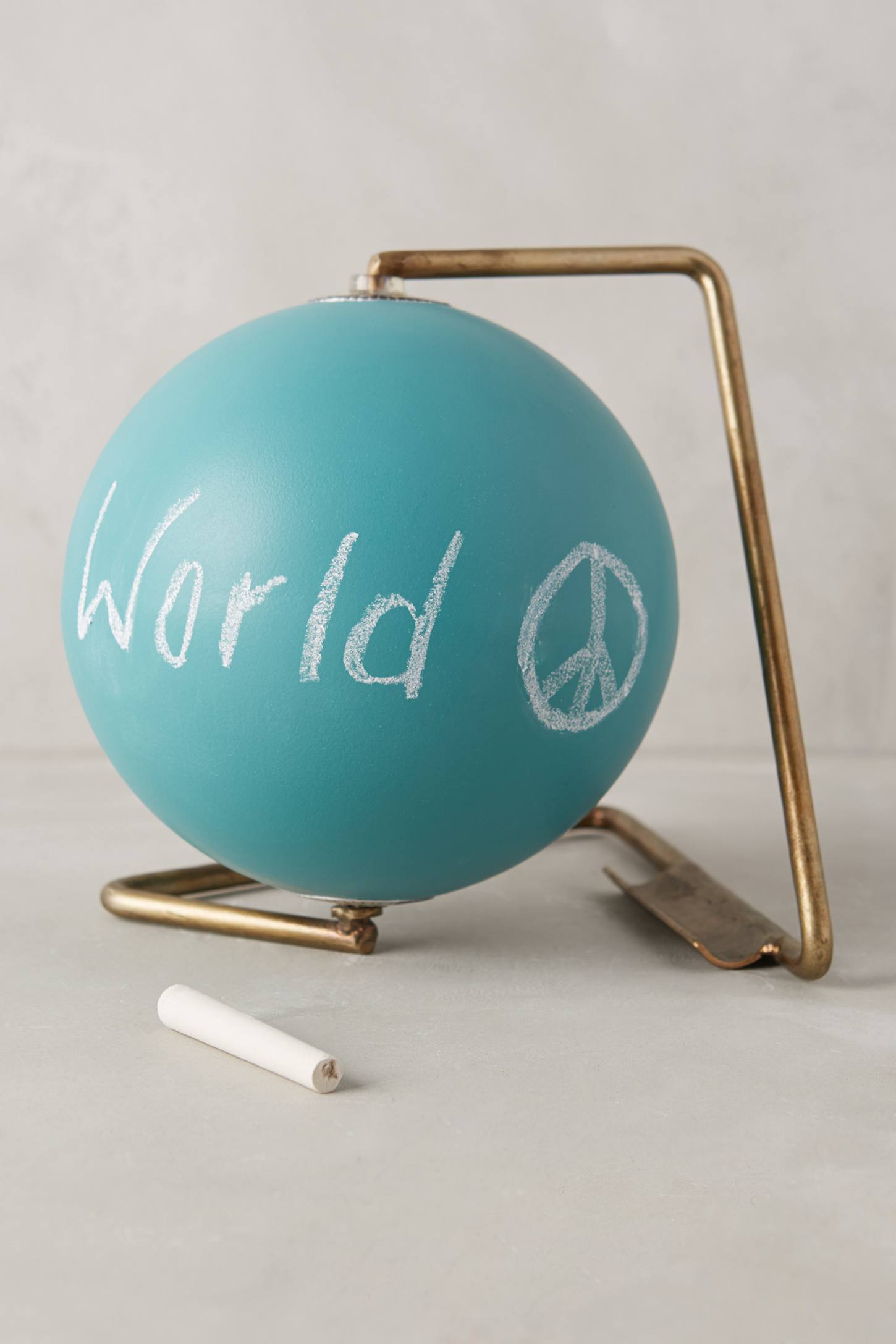 turquoise globe with brass