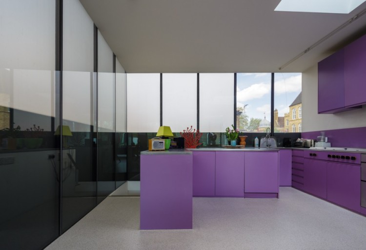 purple kitchen by david adjaye