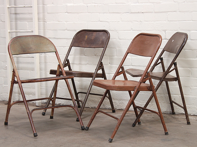 vintage metal folding chairs
