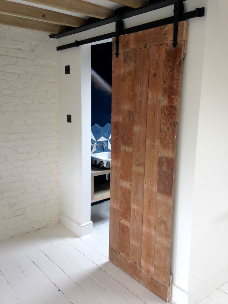 door made from reclaimed floorboards