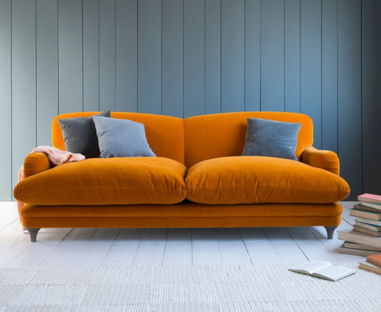 orange sofa by loaf.com