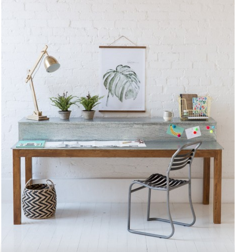 large metal desk table from rose and grey