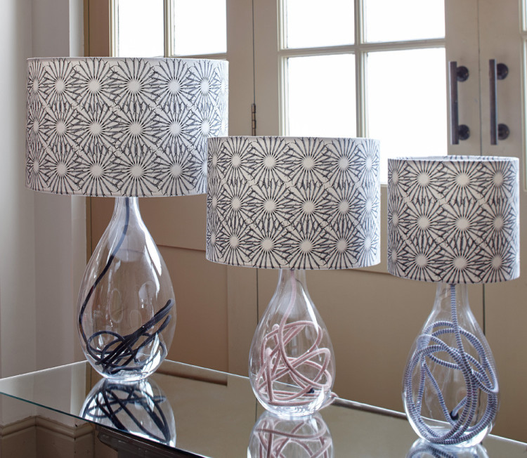 Glass Table Lamps By Anna Jacobs Mad, Small Teal Table Lamp Shade