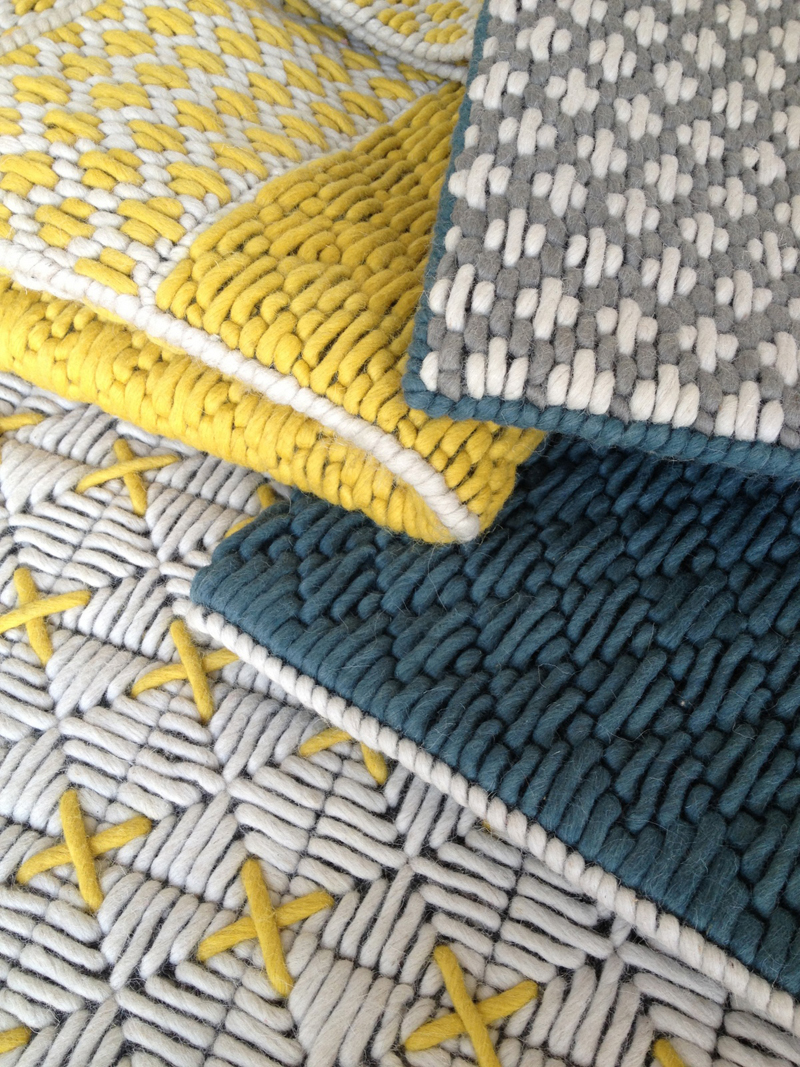 Woven Siali by Charlotte Lancelot for Gan (detail - yellow, blue) small