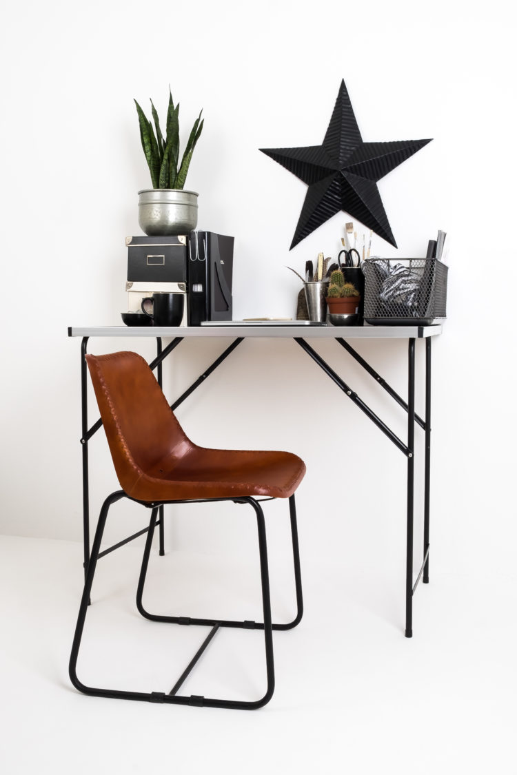[India May Home] office-leather-chair-metal-star-planter