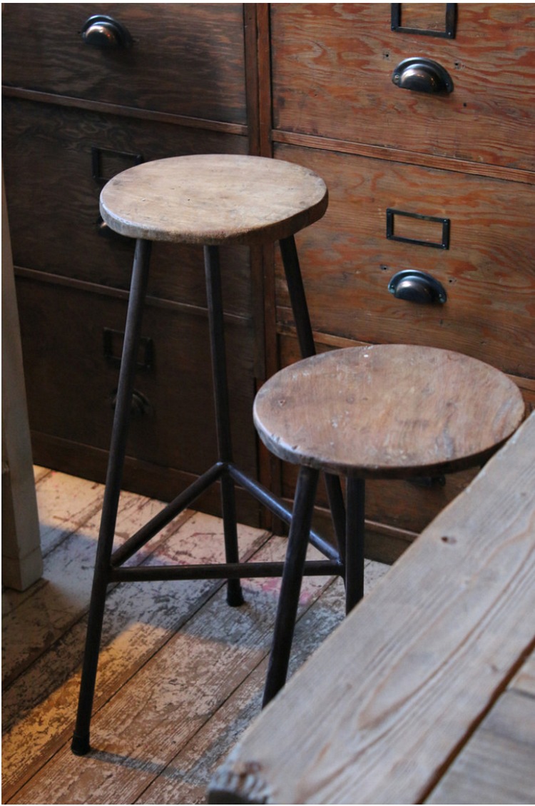 Vintage Wooden Stool Mad About The House, Old Wooden Bar Stools