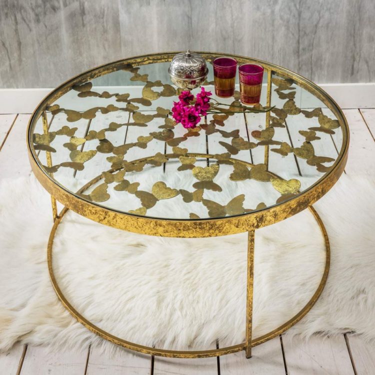 gold butterfly coffee table from graham and green