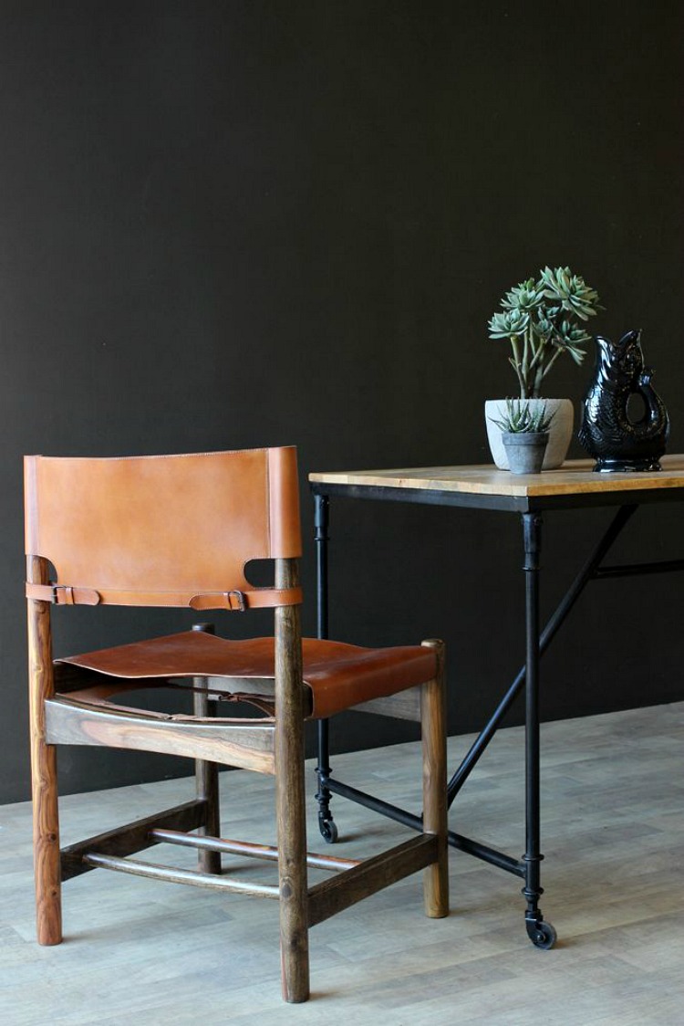 Wood And Leather Dining Chair Mad, Leather Wood Dining Chairs